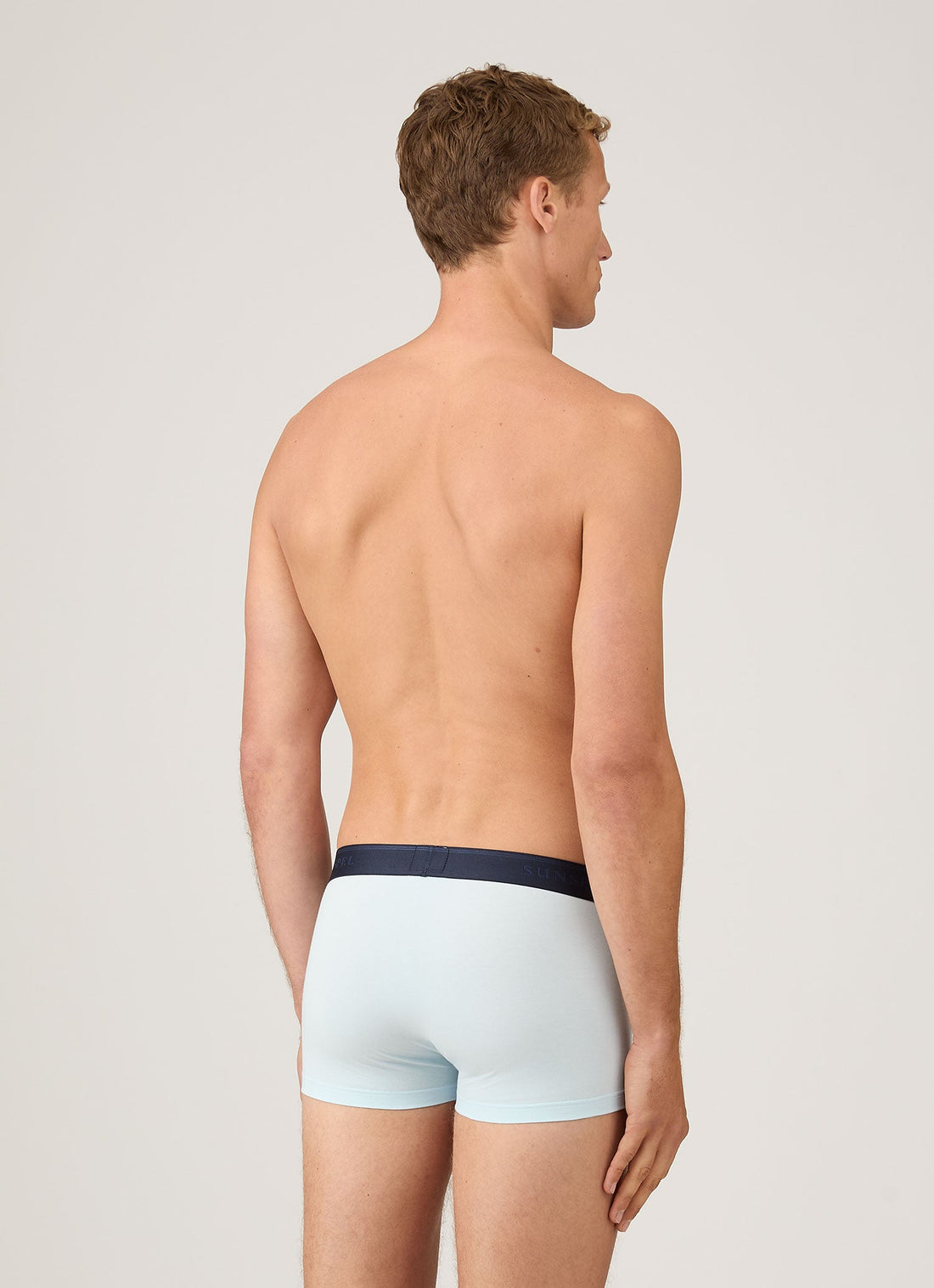 Men's Stretch Cotton Trunks in Light Blue