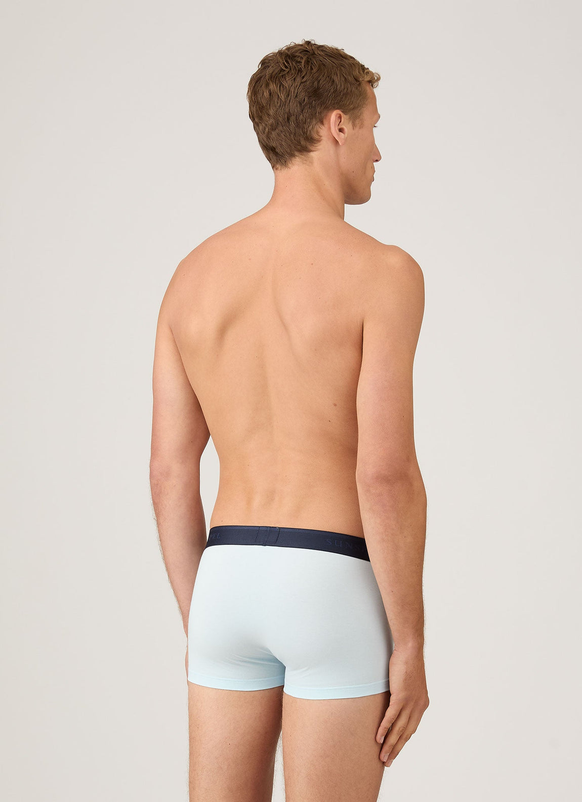 Men's Stetch Cotton Trunks in Light Blue