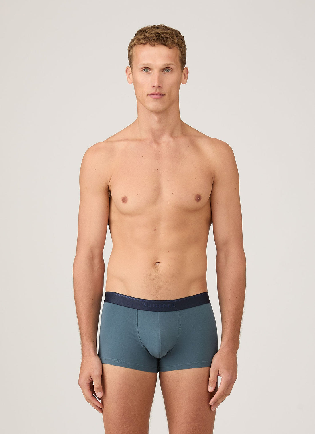Men's Stetch Cotton Trunks in Dark Petrol