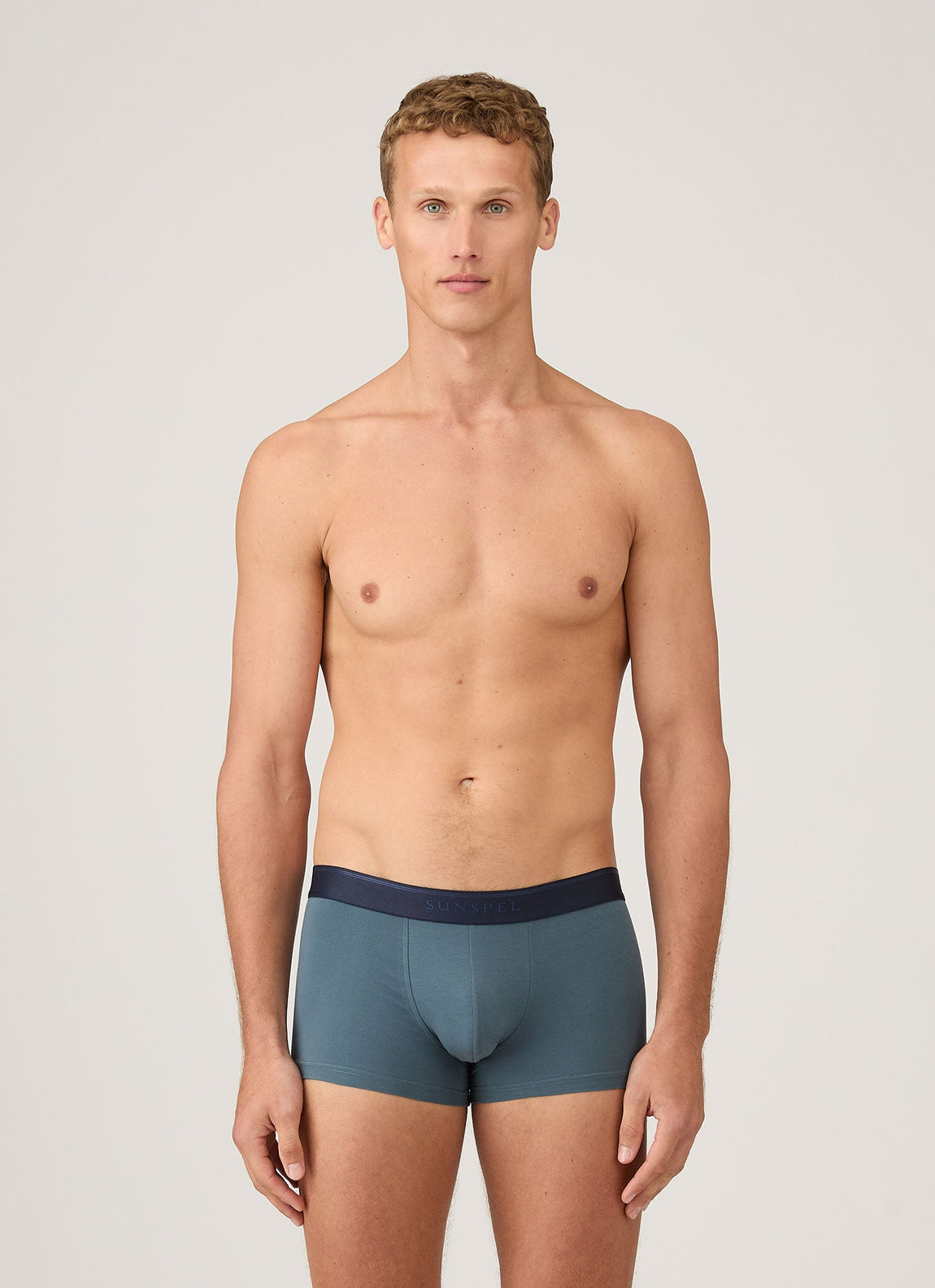 Men's Stetch Cotton Trunks in Dark Petrol