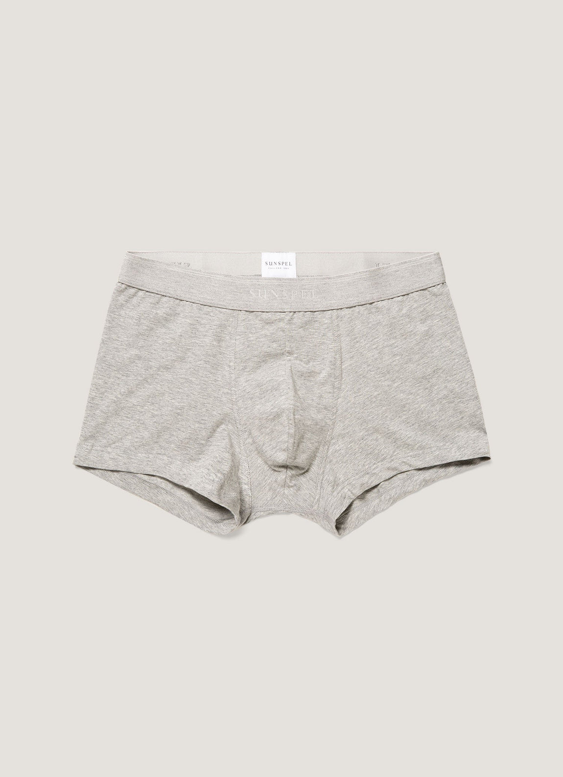 Men's Stretch Cotton Trunks in Grey Melange