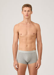 Men's Stretch Cotton Trunks in Grey Melange