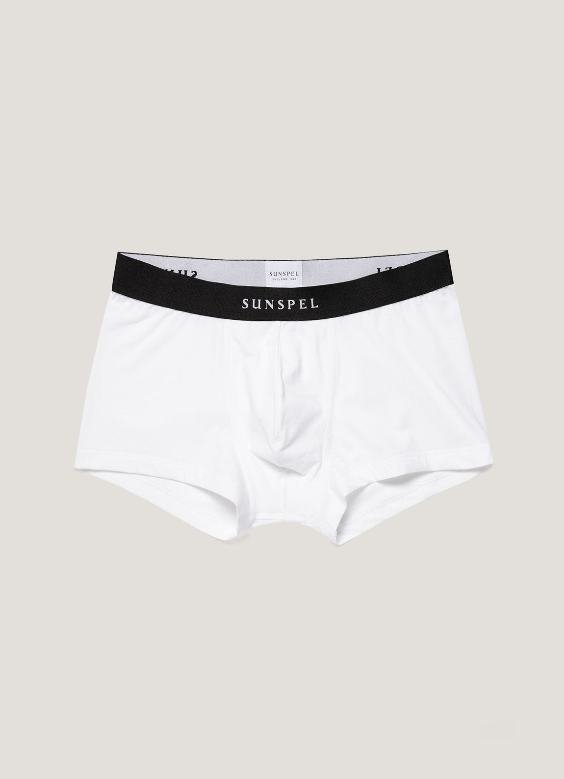 Men's Logo Stetch Cotton Trunks in White/Black