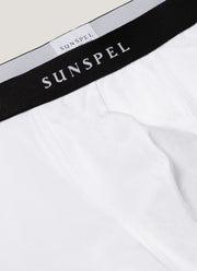 Men's Logo Stetch Cotton Trunks in White/Black