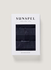 Men's Stretch Cotton Trunks 3-Pack in Navy