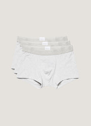 Men's Stretch Cotton Trunks 3-Pack in Grey Melange