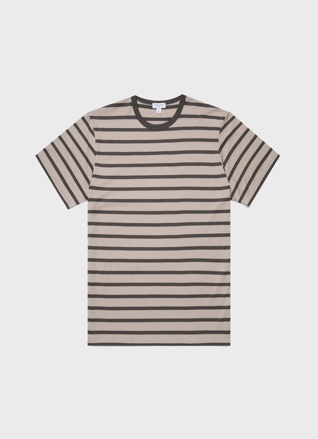 Men's Classic T-shirt in Ash Grey/Charcoal Breton Stripe