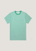 Men's Classic T-shirt in White/Bright Green English Stripe