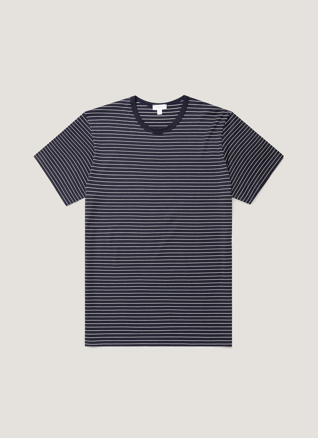 Men's Classic T-shirt in Navy/Ecru Pinstripe