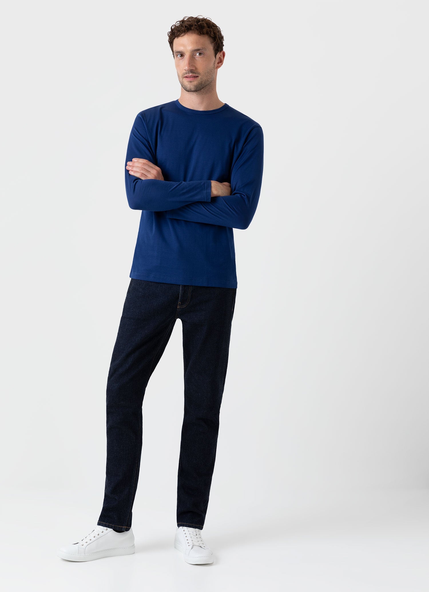 Men's Classic Long Sleeve T-shirt in Space Blue