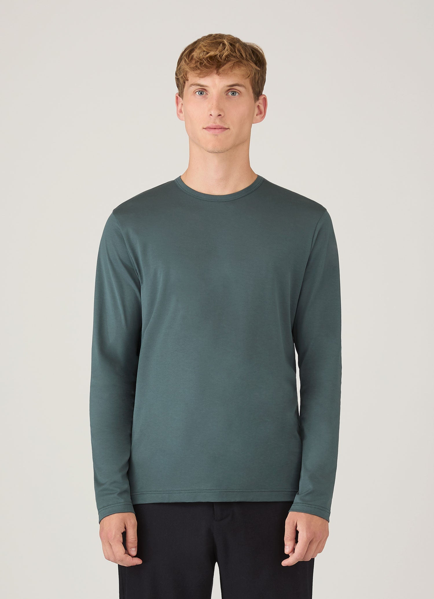 Men's Long Sleeve Classic T-shirt in Dark Petrol