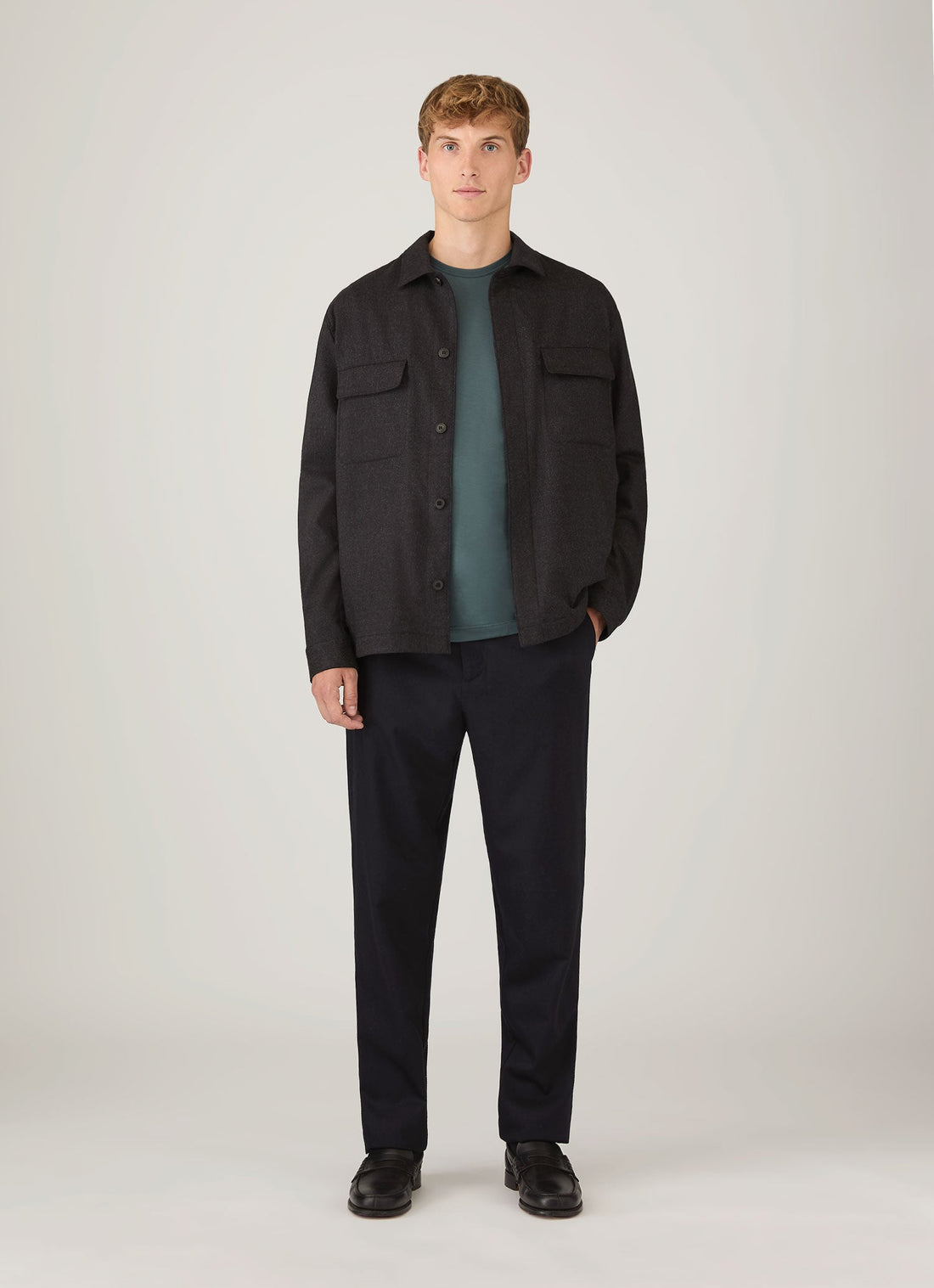 Men's Long Sleeve Classic T-shirt in Dark Petrol