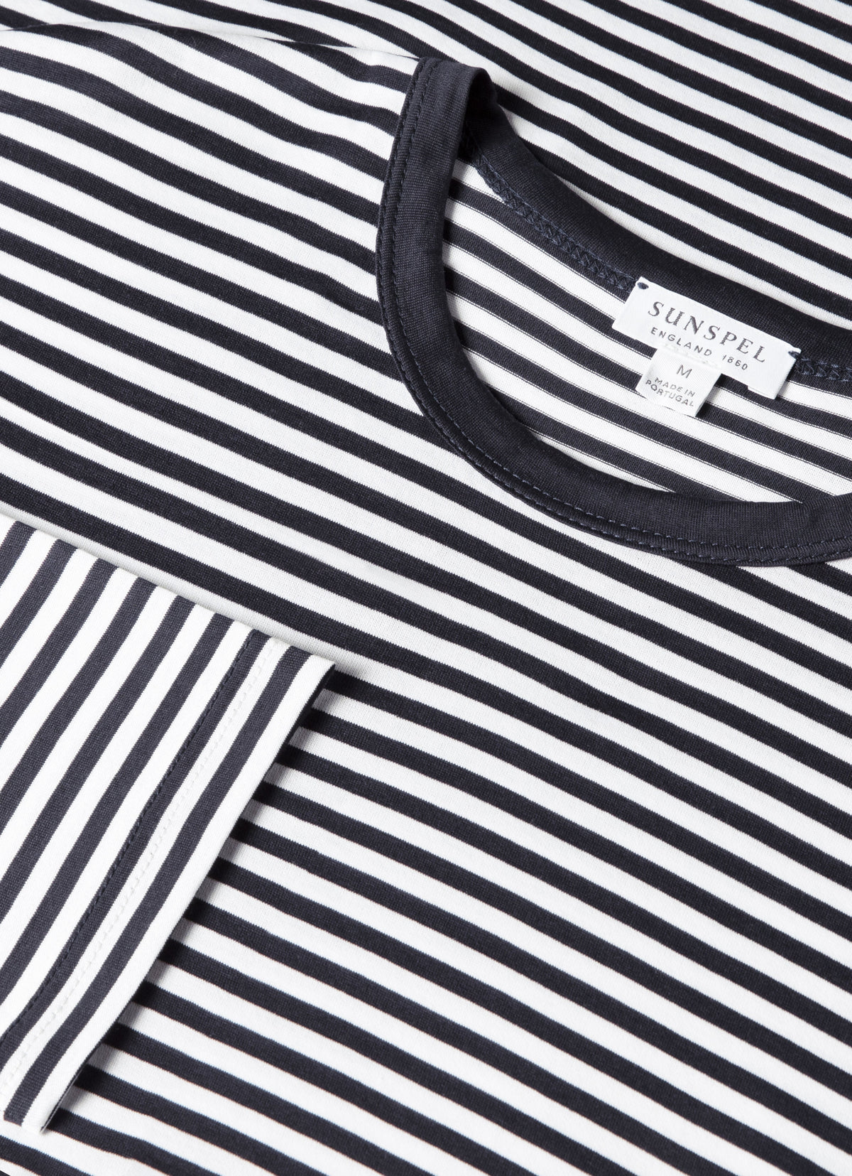 Men's Classic Long Sleeve T-shirt in Navy/White English Stripe