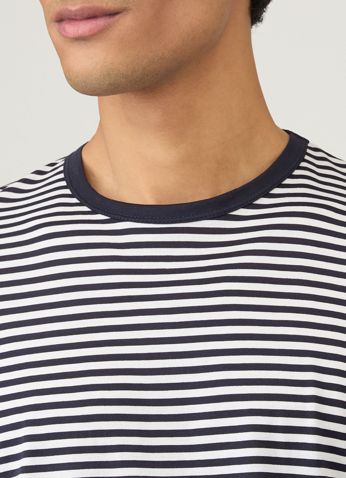 Men's Classic Long Sleeve T-shirt in Navy/White English Stripe