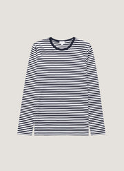 Men's Classic Long Sleeve T-shirt in Navy/White English Stripe