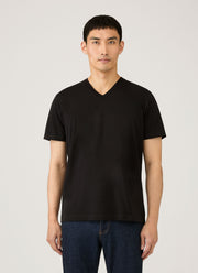 Men's Riviera Midweight V‑neck T‑shirt in Black