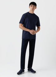 Men's Brushed Cotton Mock Neck in Navy
