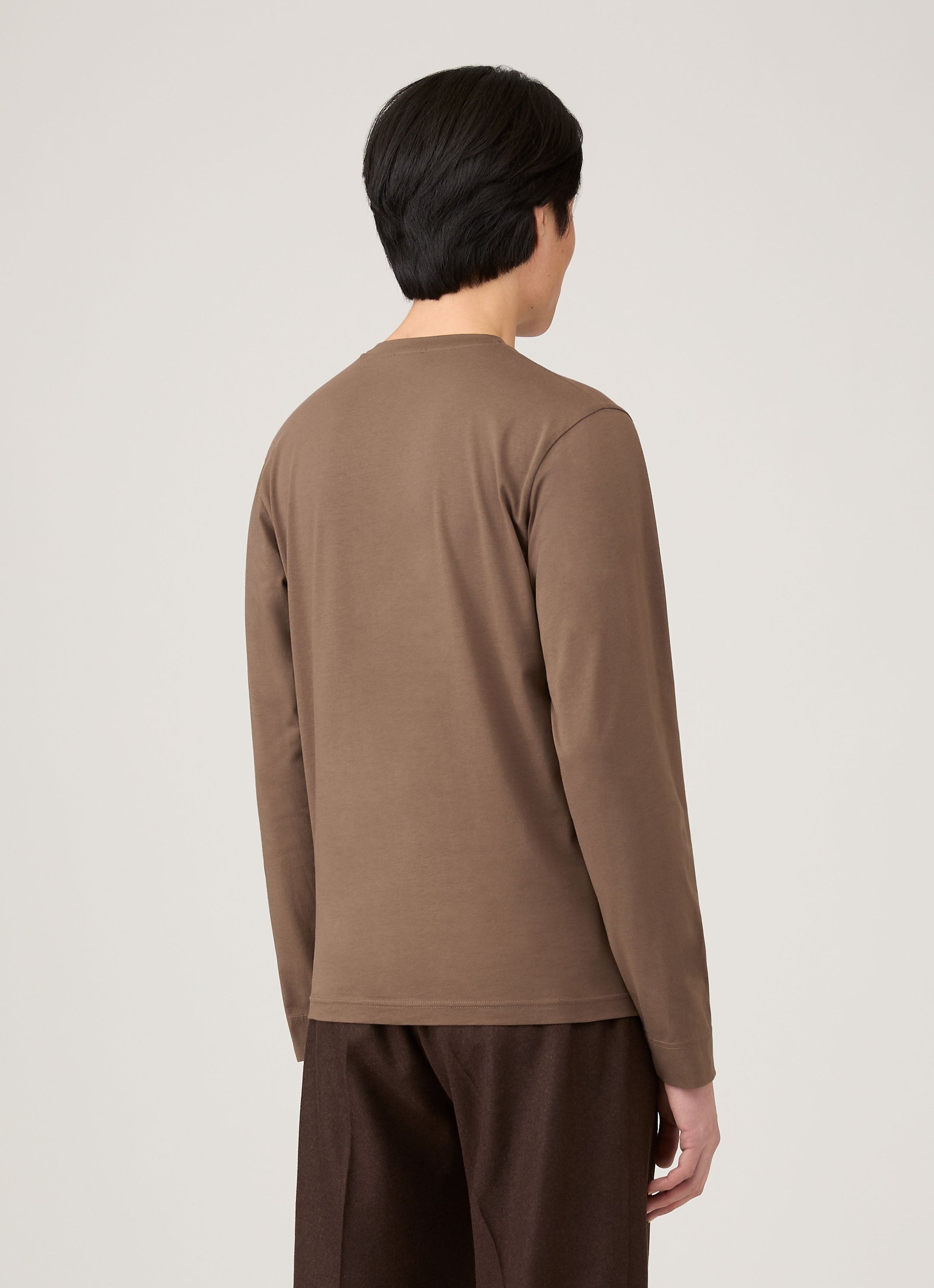 Men's Long Sleeve Riviera Midweight T-shirt in Bark