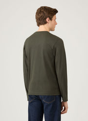 Men's Long Sleeve Riviera Midweight T-shirt in Dark Green