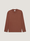 Men's Long Sleeve Heavyweight T-shirt in Conker Brown