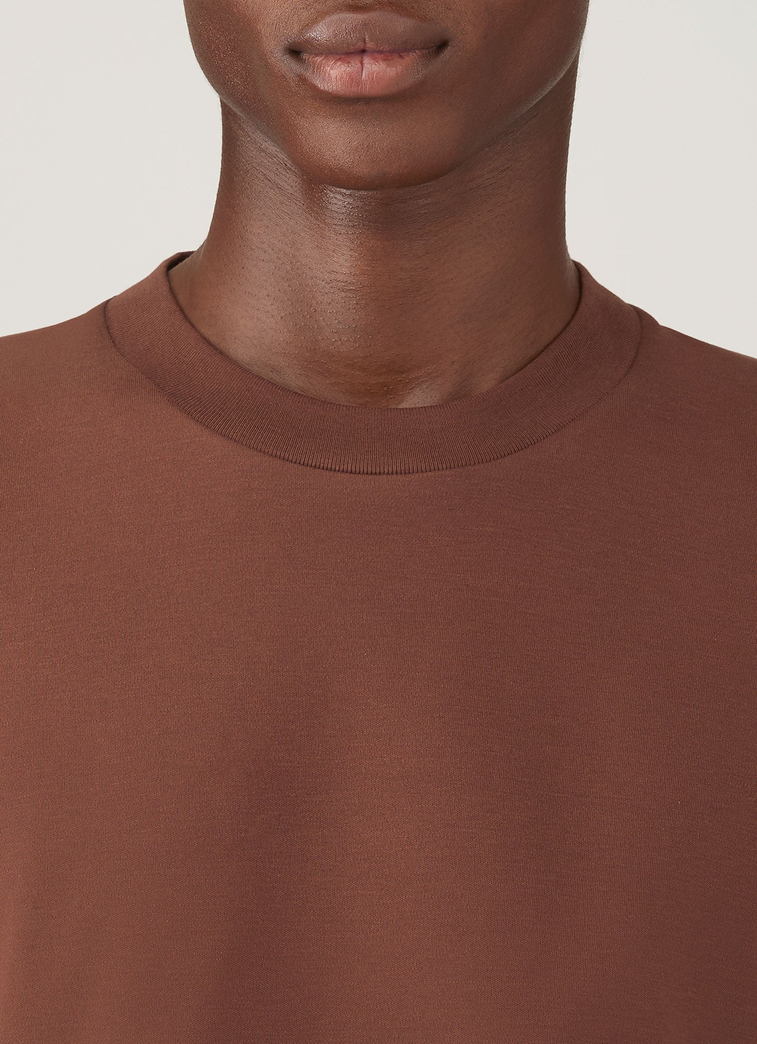 Men's Long Sleeve Heavyweight T-shirt in Conker Brown