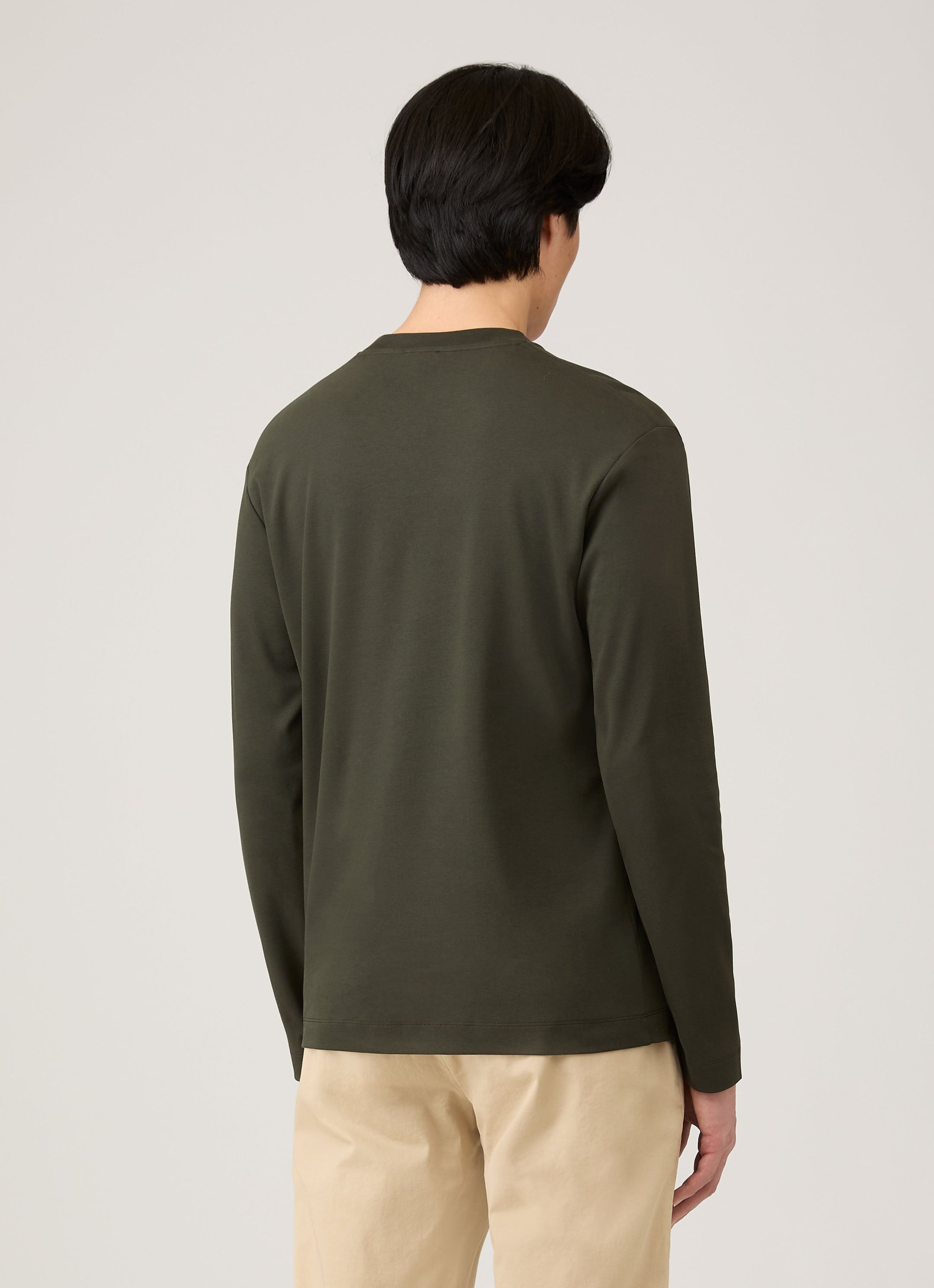 Men's Long Sleeve Heavyweight T-shirt in Dark Green