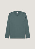 Men's Long Sleeve Heavyweight T-shirt in Dark Petrol