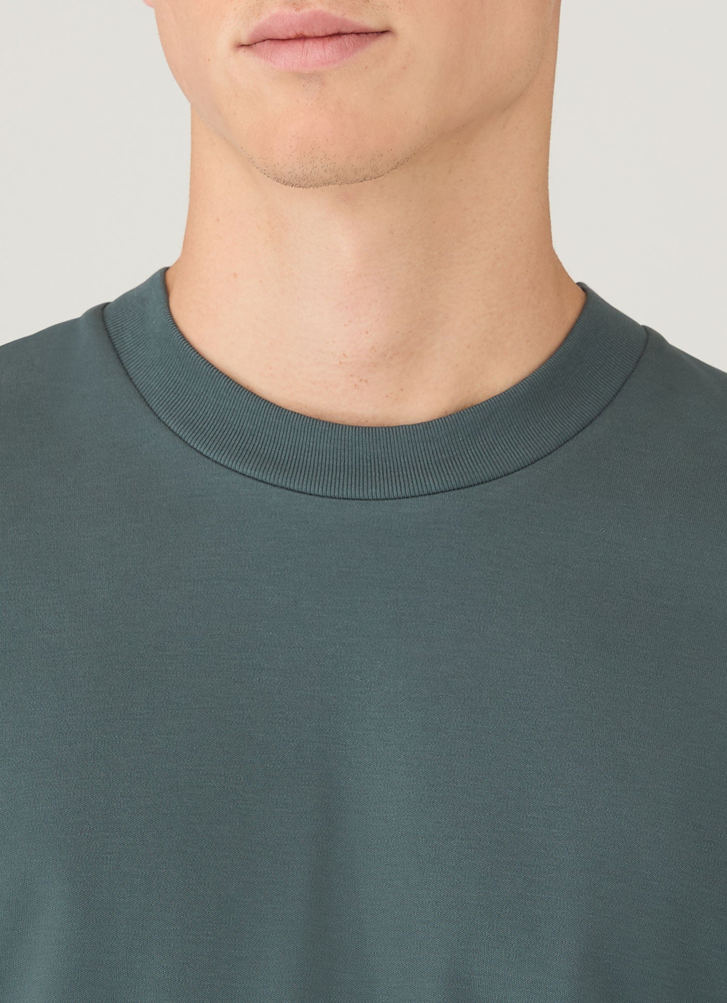 Men's Long Sleeve Heavyweight T-shirt in Dark Petrol