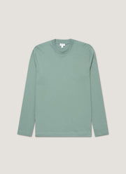 Men's Long Sleeve Heavyweight T-shirt in Steel Green