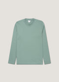 Men's Long Sleeve Heavyweight T-shirt in Steel Green