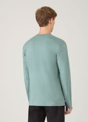 Men's Long Sleeve Heavyweight T-shirt in Steel Green