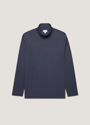 Men's Roll Neck Heavyweight T-shirt in Navy