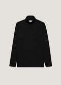 Men's Ultra-Fine Merino Roll Neck in Black
