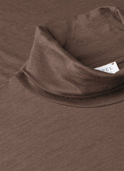 Men's Ultra-Fine Merino Roll Neck in Sandstone