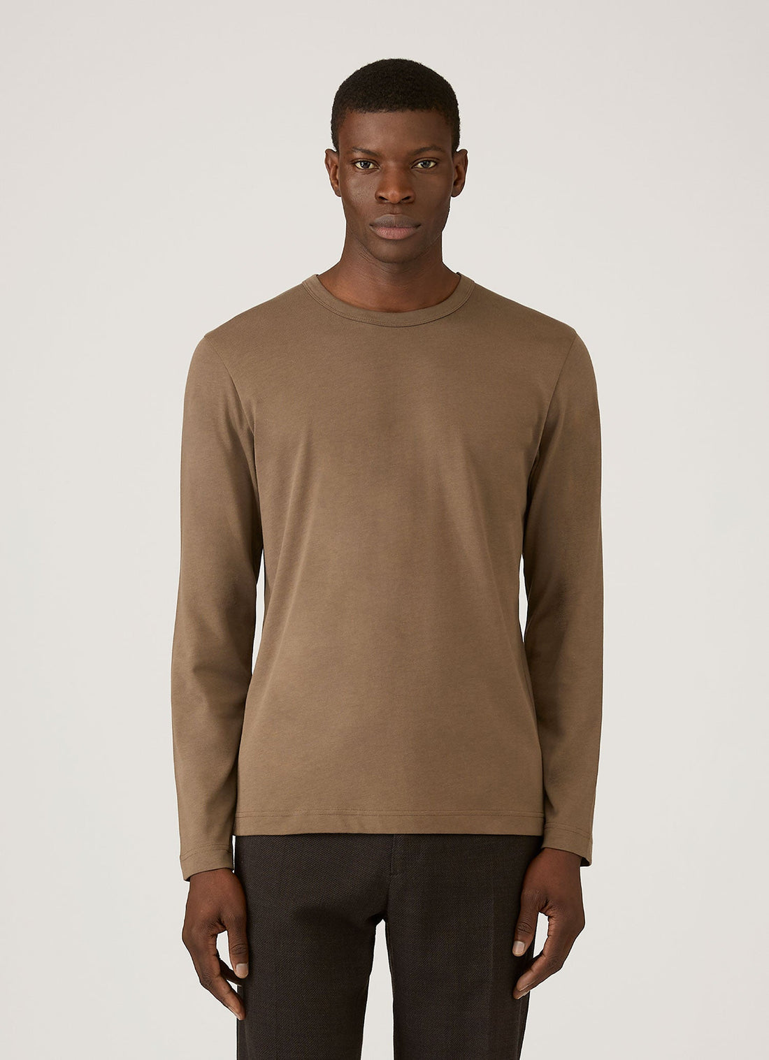 Men's Long Sleeve Heavyweight Jersey T-shirt in Dark Cedar