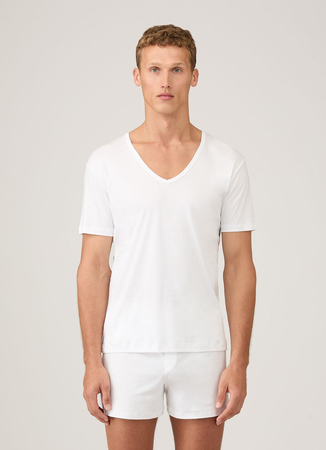 T-shirt sous-vêtements col V en coton Sea Island