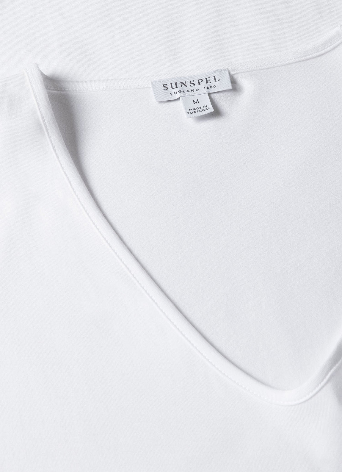 Men's Superfine Cotton V-Neck Underwear T-shirt in White