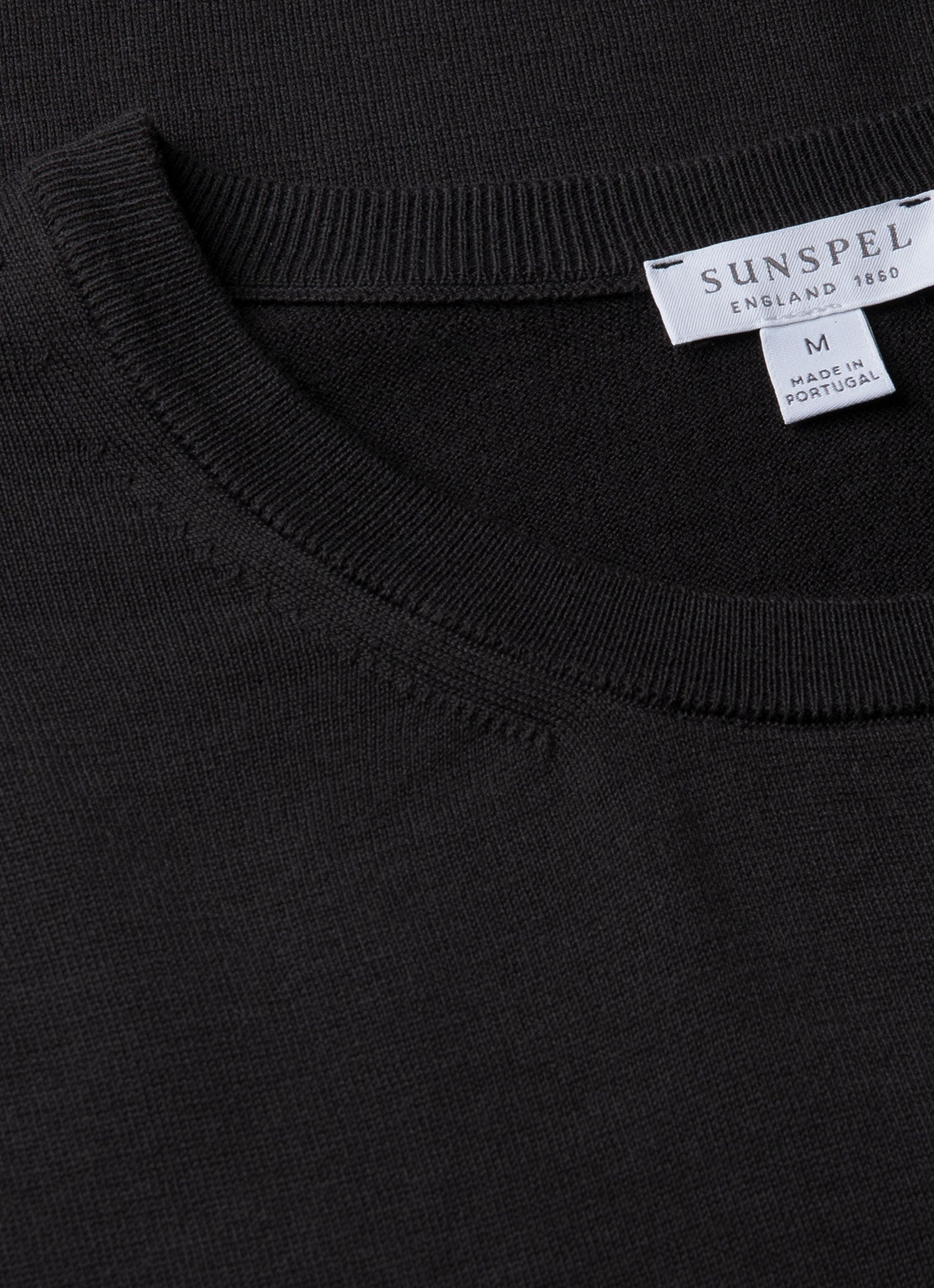 Men's Sea Island Cotton Knit T-shirt in Black
