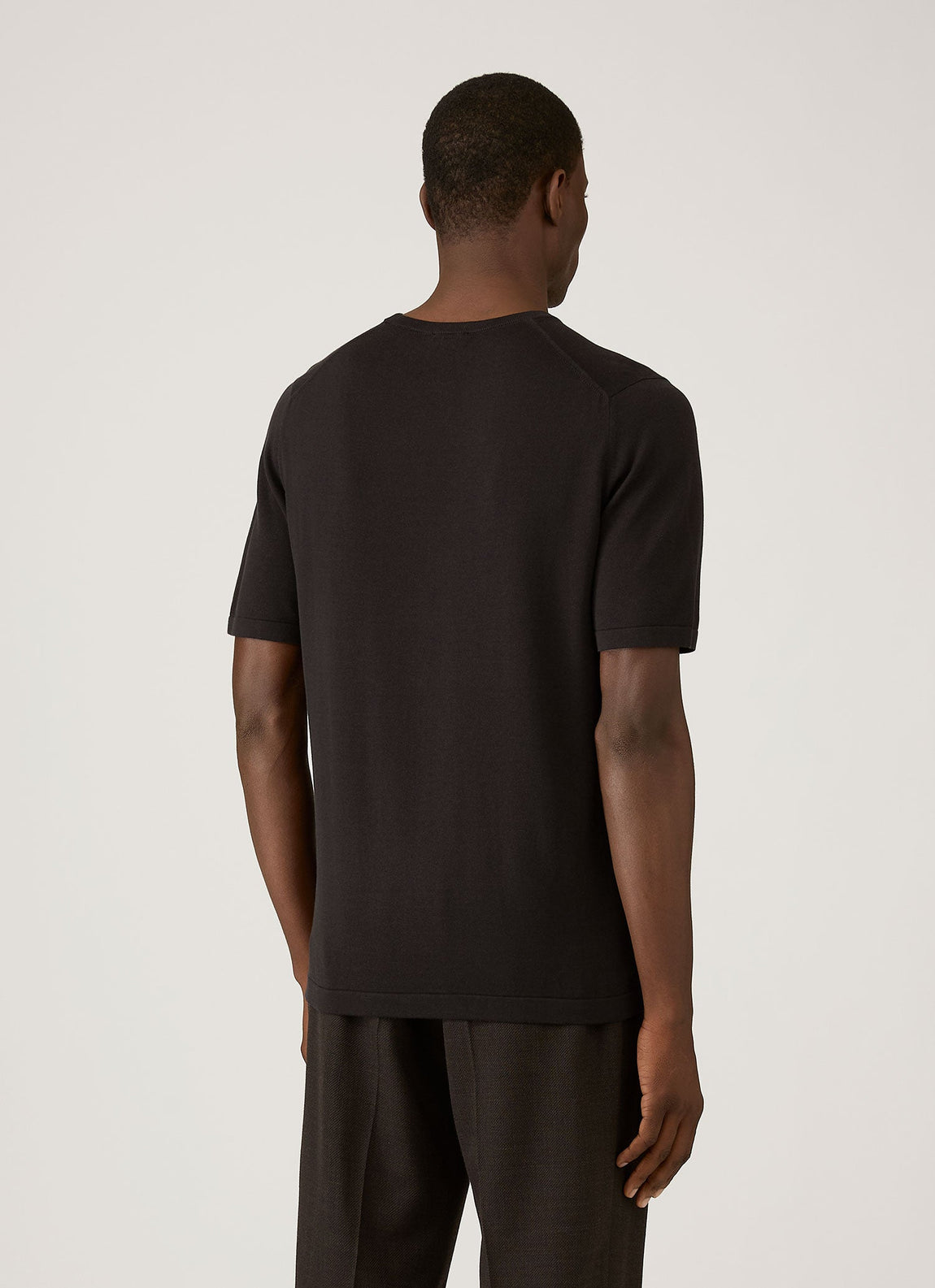 Men's Sea Island Cotton Knit T-shirt in Black