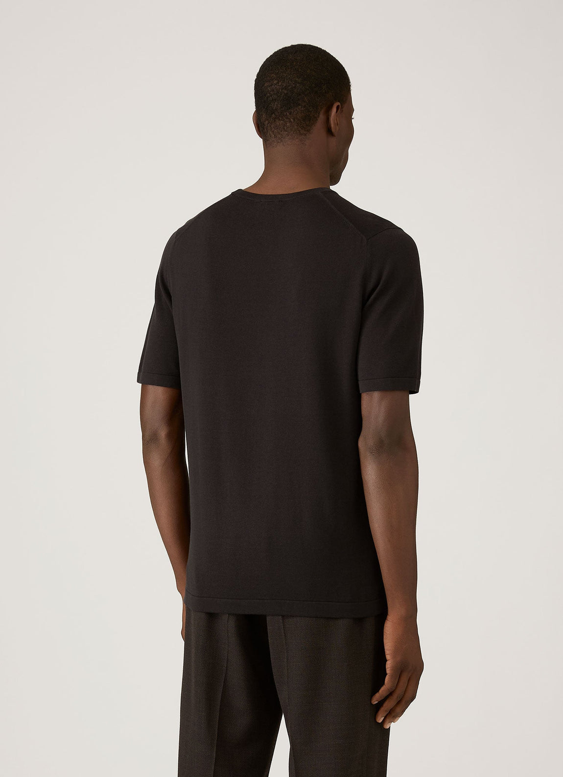 Men's Sea Island Cotton Knit T-shirt in Black