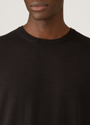 Men's Sea Island Cotton Knit T-shirt in Black