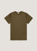Men's Sea Island Cotton Knit T-shirt in Deep Olive