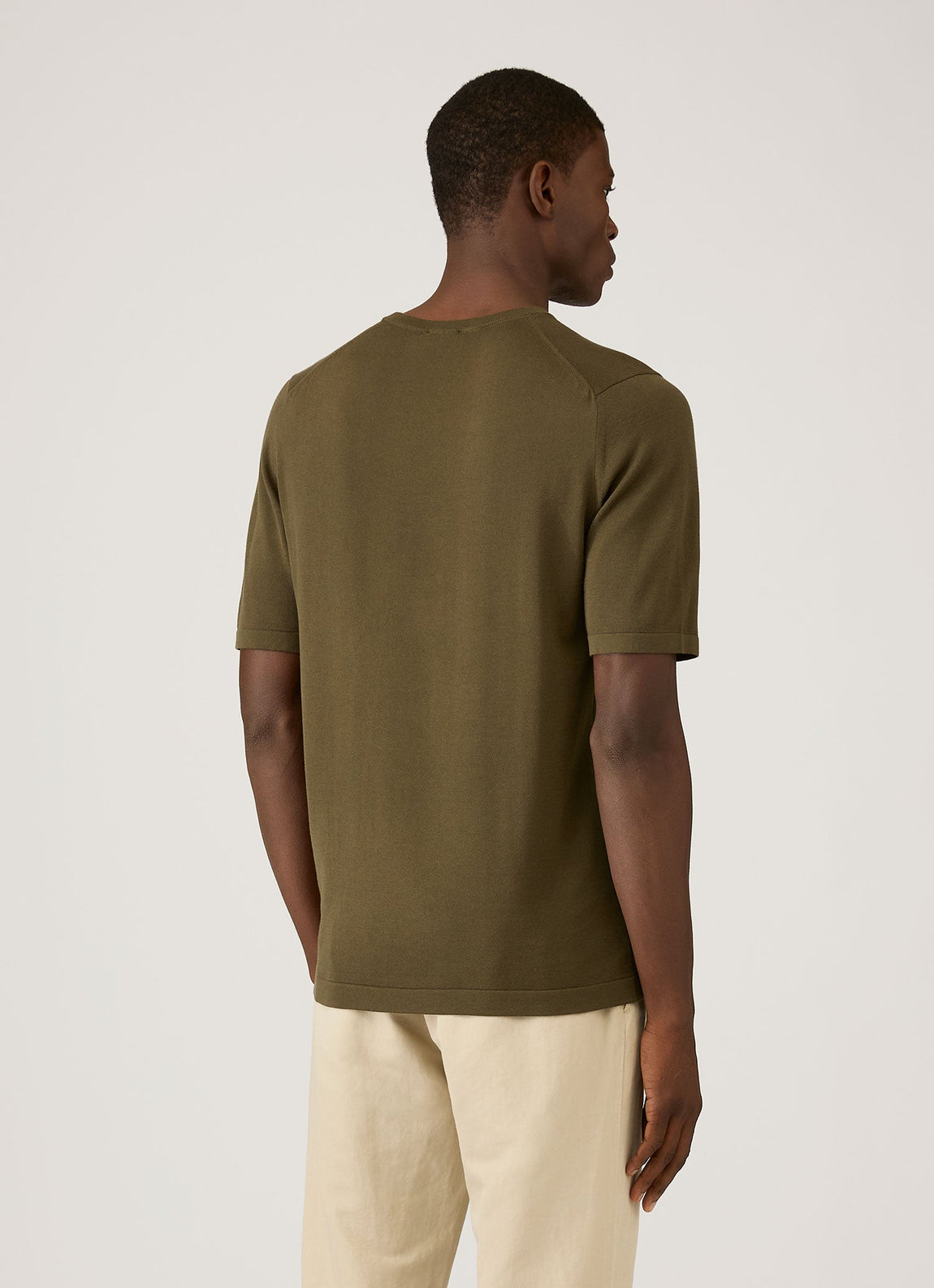 Men's Sea Island Cotton Knit T-shirt in Deep Olive