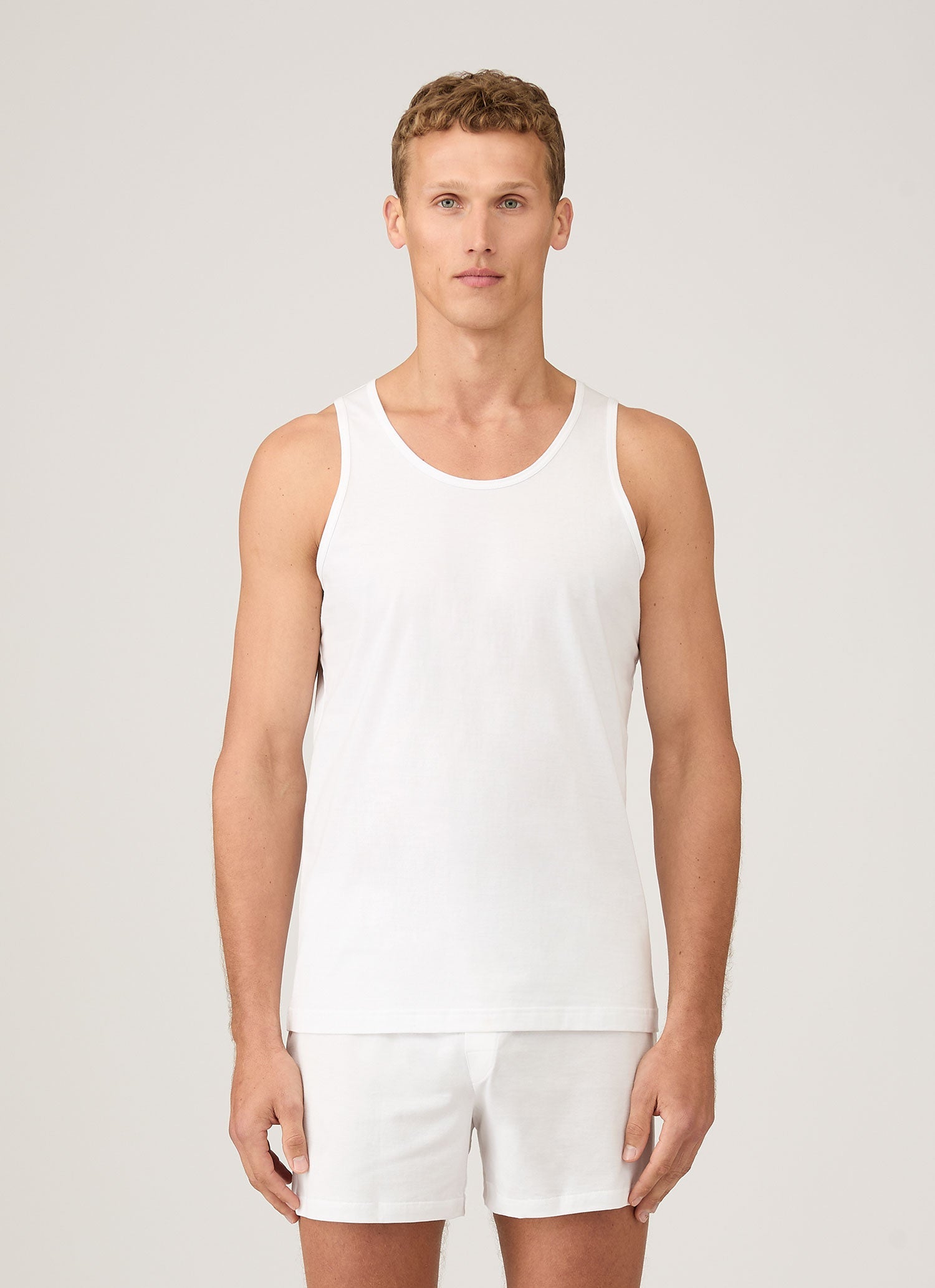 Men's Superfine Cotton Underwear Vest in White