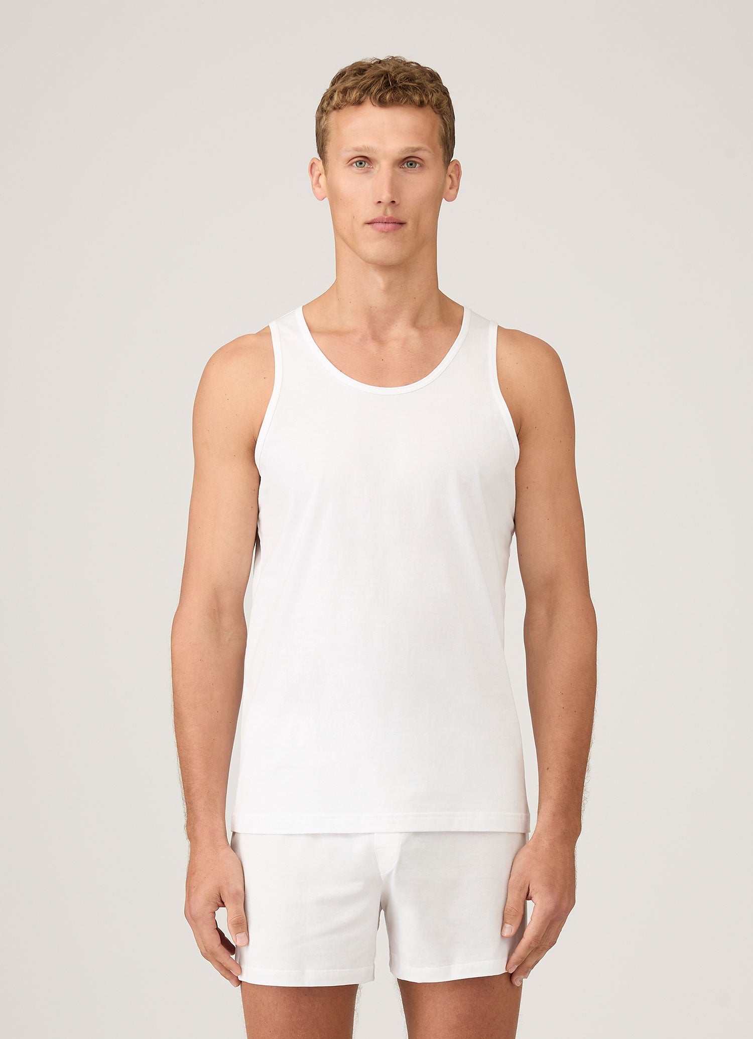 Men's Superfine Cotton Underwear Vest in White