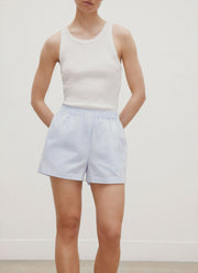 Women's Relaxed Poplin Boxer Short in Pastel Blue