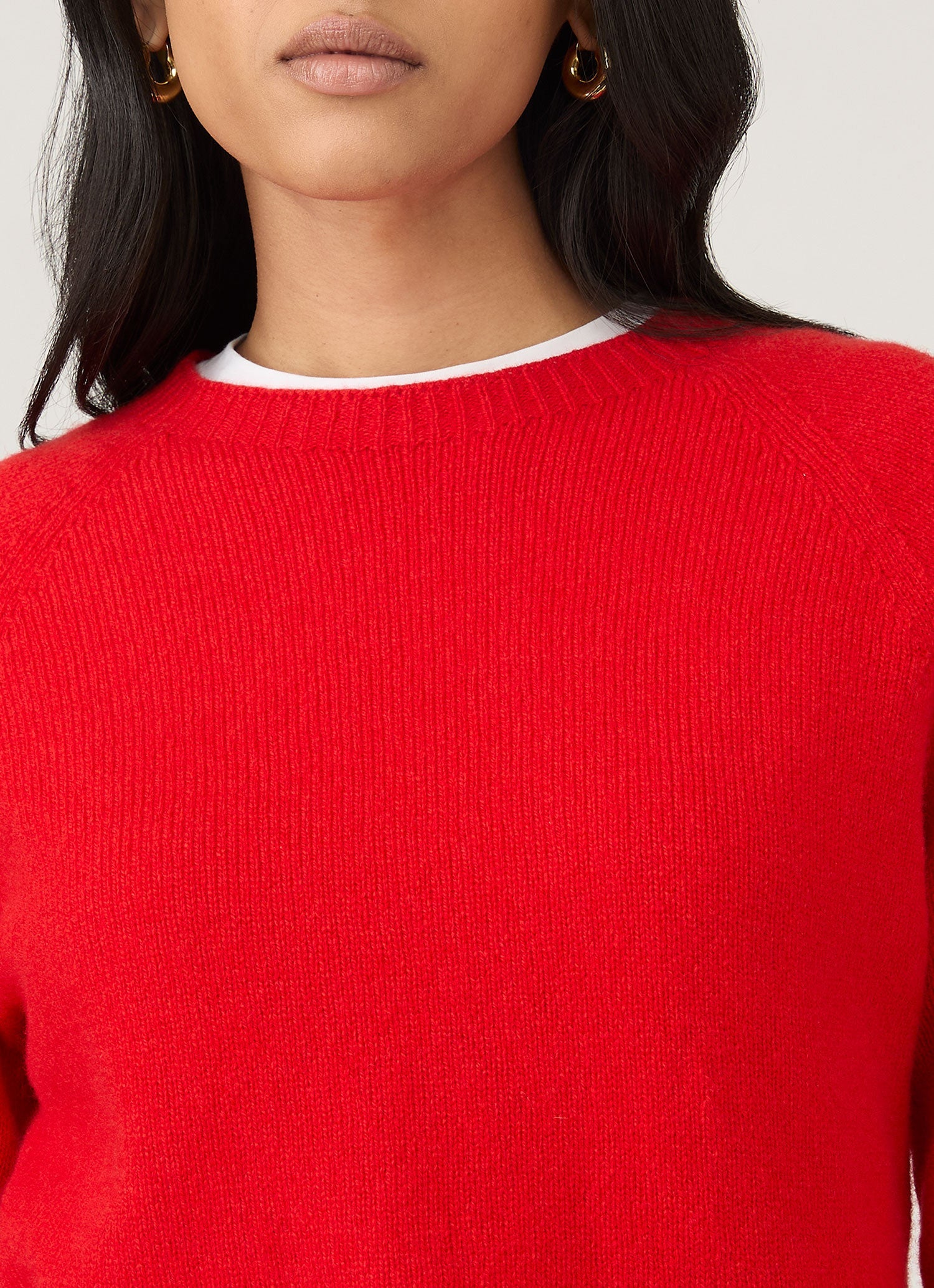 Women's Lambswool Crew Neck Jumper in Bright Red
