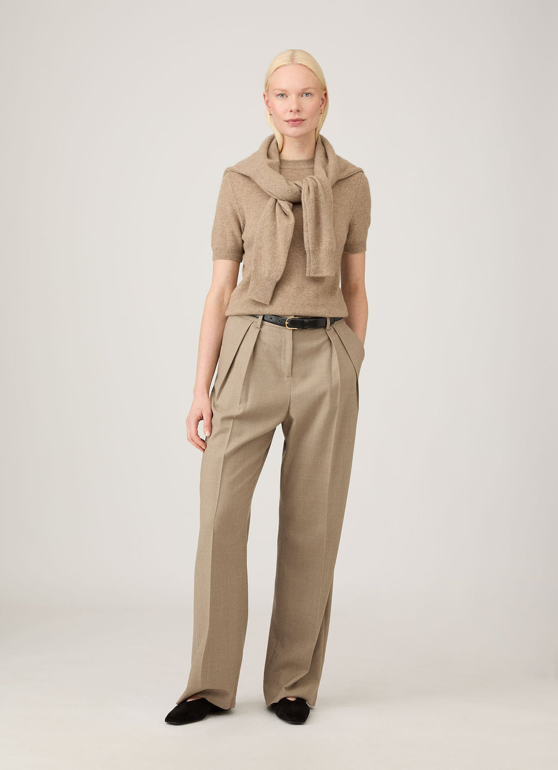 Women's Cashmere T-Shirt in Mink