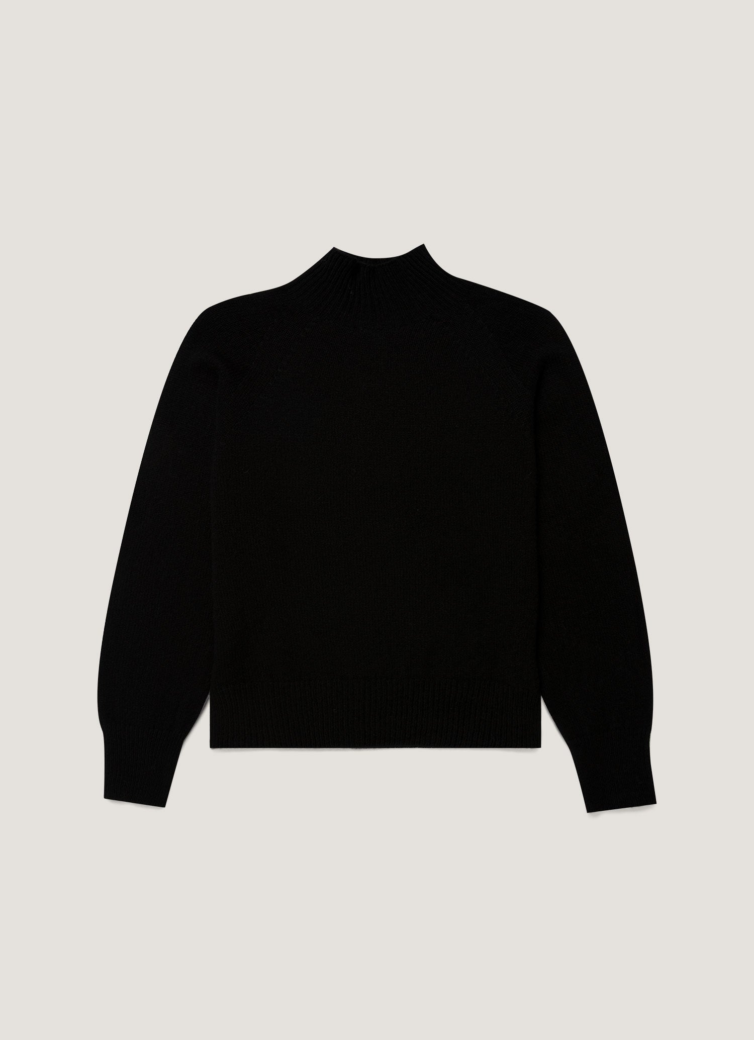 Women's Lambswool Funnel Neck Jumper in Black