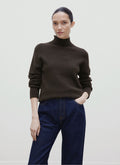 Women's Lambswool Funnel Neck Jumper in Truffle